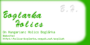 boglarka holics business card